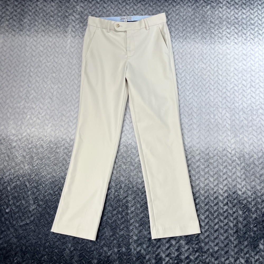 Peter Millar Crown Crafted Khaki Stretch Lunar Golf Pants EB78 Youth M 9-10